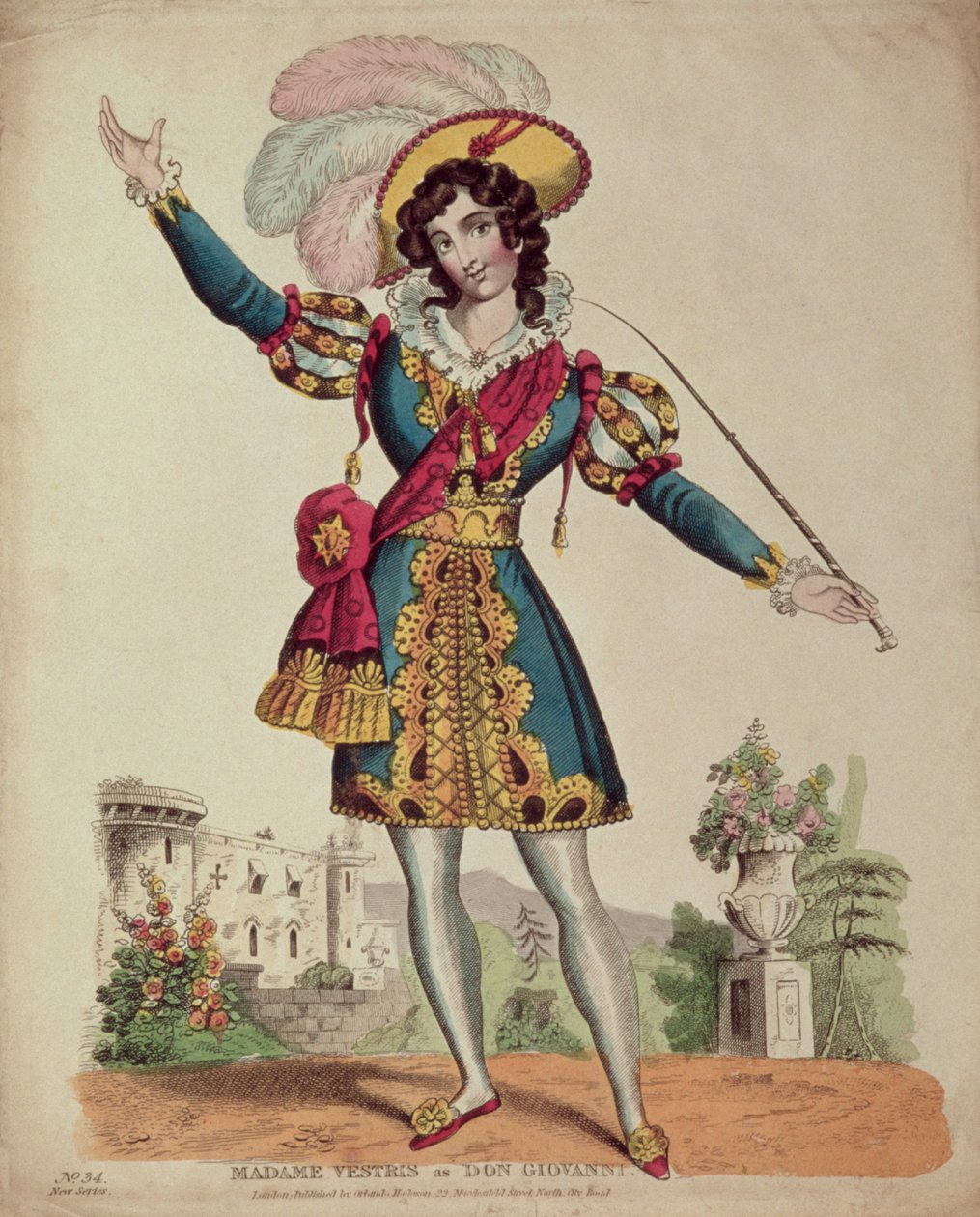 Madame Vestris w roli Don Giovanniego z opery Mozarta „Don Giovanni” autorstwa English School