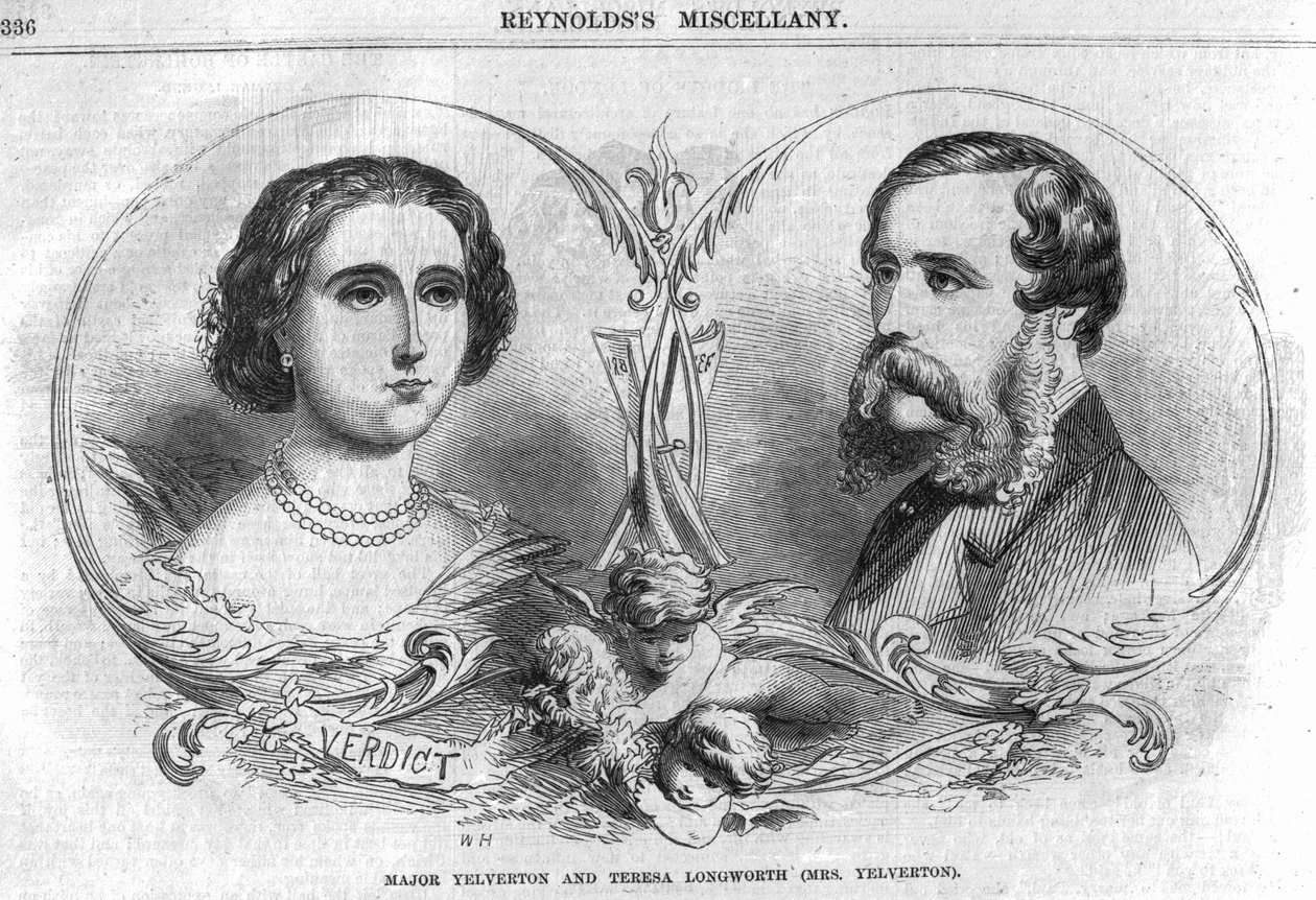 Хошууч Йелвертон ба Тереза Лонгворт (Хатагтай Йелвертон), "Рейнолдс Мисселлани" киноны зураг, 1861 оны поли autorstwa English School
