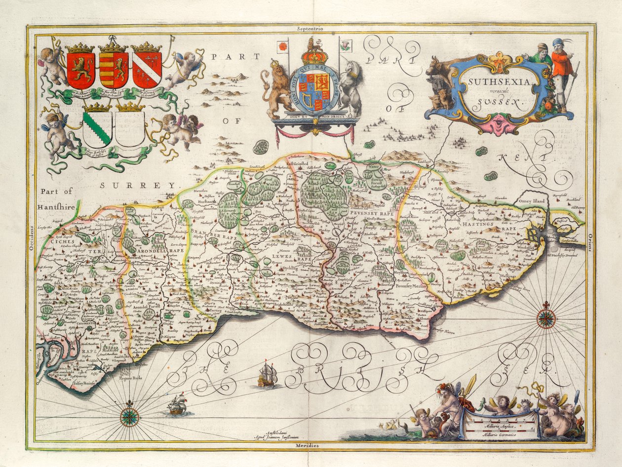 Mapa Sussex autorstwa English School