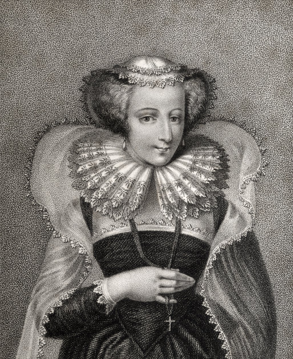 Mary Queen of Scots, rycina Bocquet, ilustracja z "A catalogue of Royal and Noble Authors, Volume V", opublikowana w 1806 r. autorstwa English School