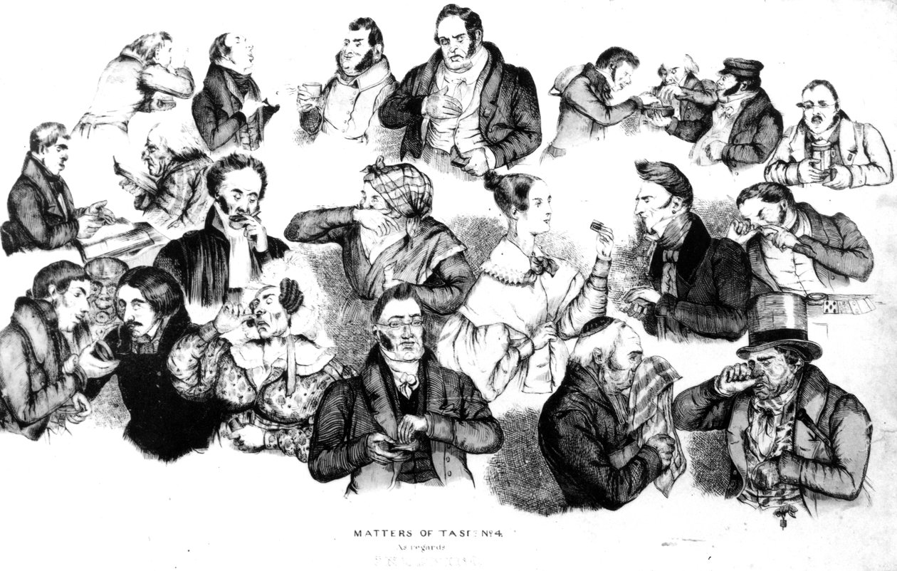 Sprawy smaku nr 4 w zakresie wąchania, grafika wykonana przez W und JO Clerk, c.1835-40 autorstwa English School