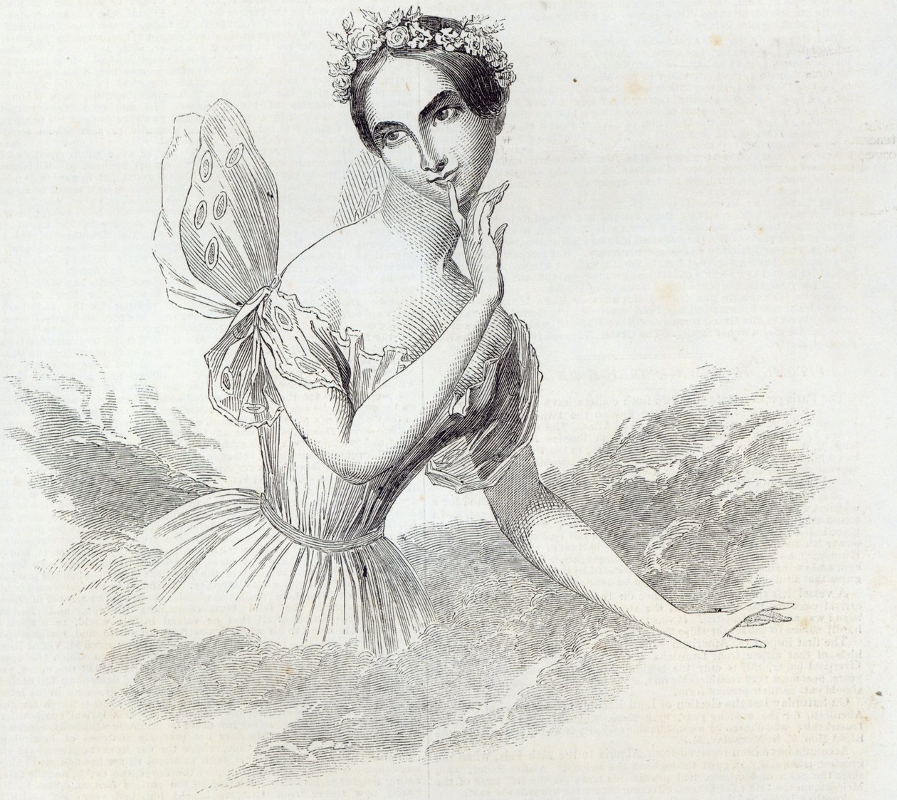 Mdlle Lucile Grahn, z The Illustrated London News, 8 marca 1845 autorstwa English School