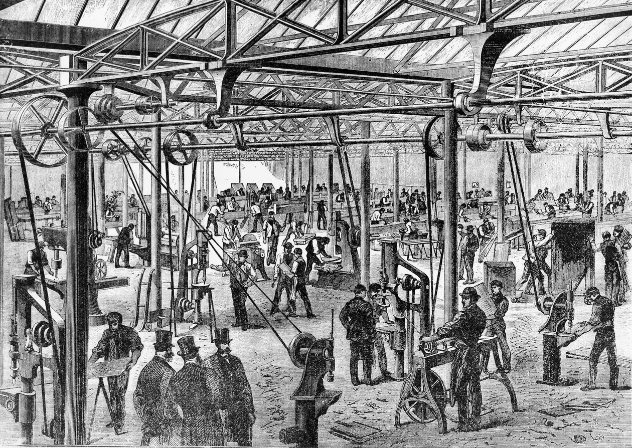 Fabryka panów Chubb und Son przy Glengall Road, 1868 autorstwa English School