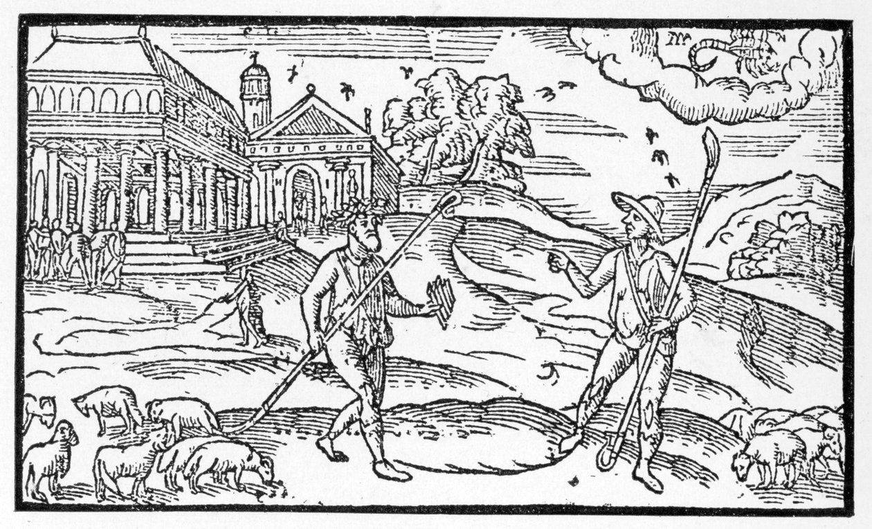 Miesiąc październik, z „Kalendarza Pasterzy” Edmunda Spensera (1552-99), faksymile oryginału opublikowanego w 1586 r. autorstwa English School