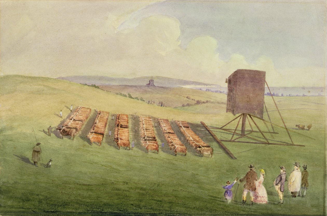 Przenoszenie wiatraka, 1797 (wc na papierze) autorstwa English School