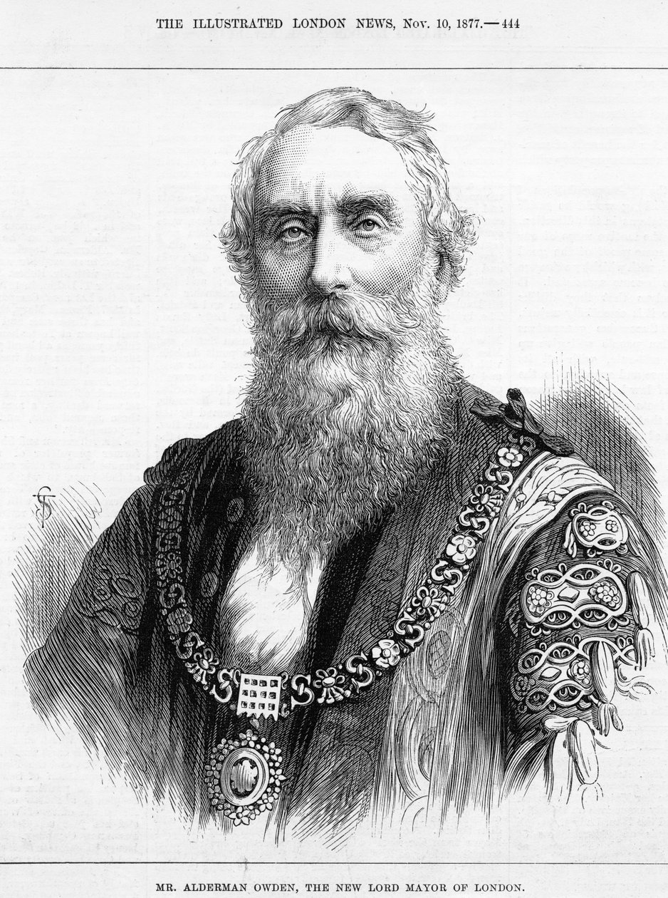 Pan Alderman Owden, nowy burmistrz Londynu, ilustracja z „The Illustrated London News”, 1877 autorstwa English School
