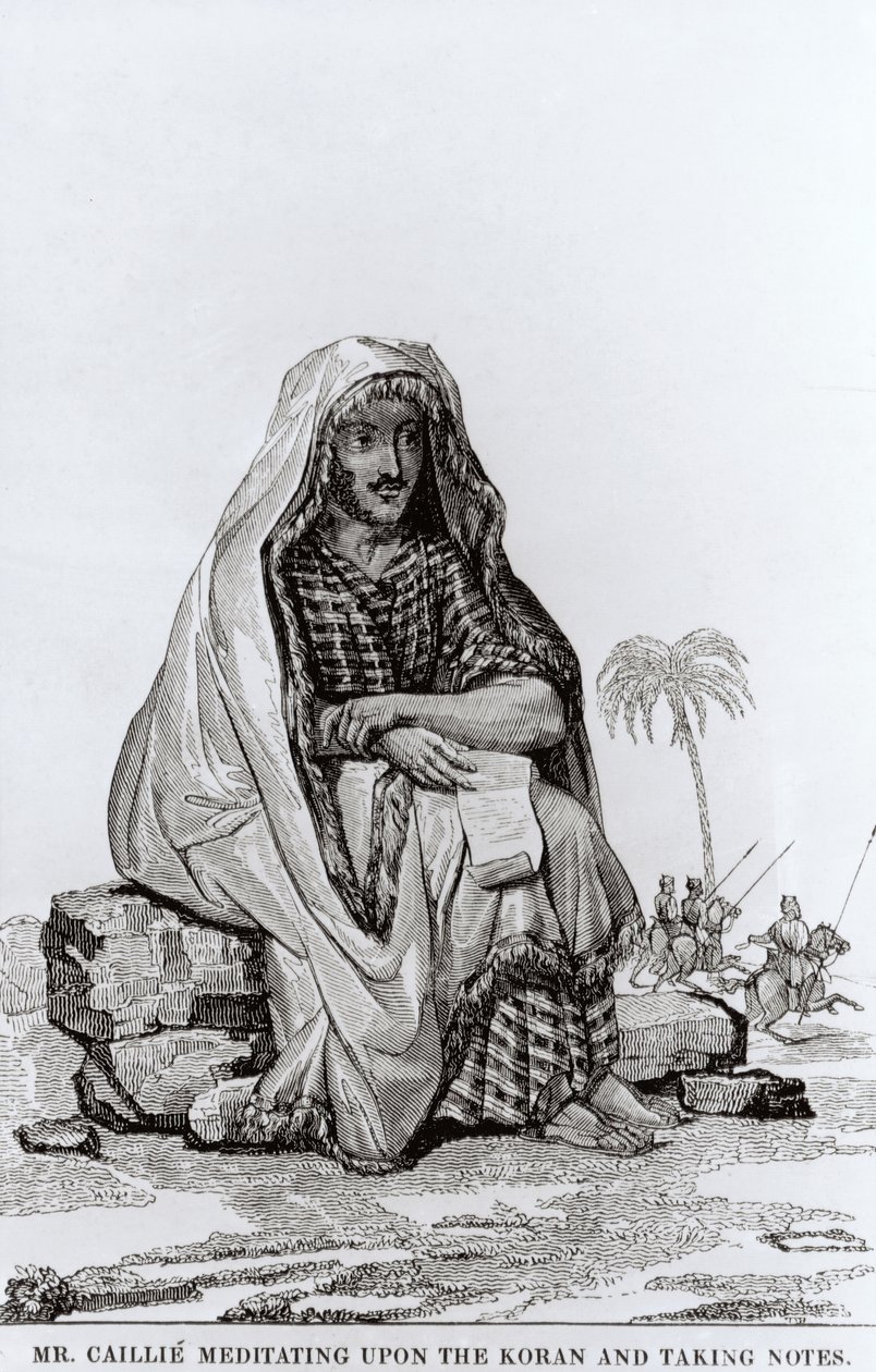 Pan Caillie (1799-1838) Medytujący nad Koranem i robiący notatki autorstwa English School