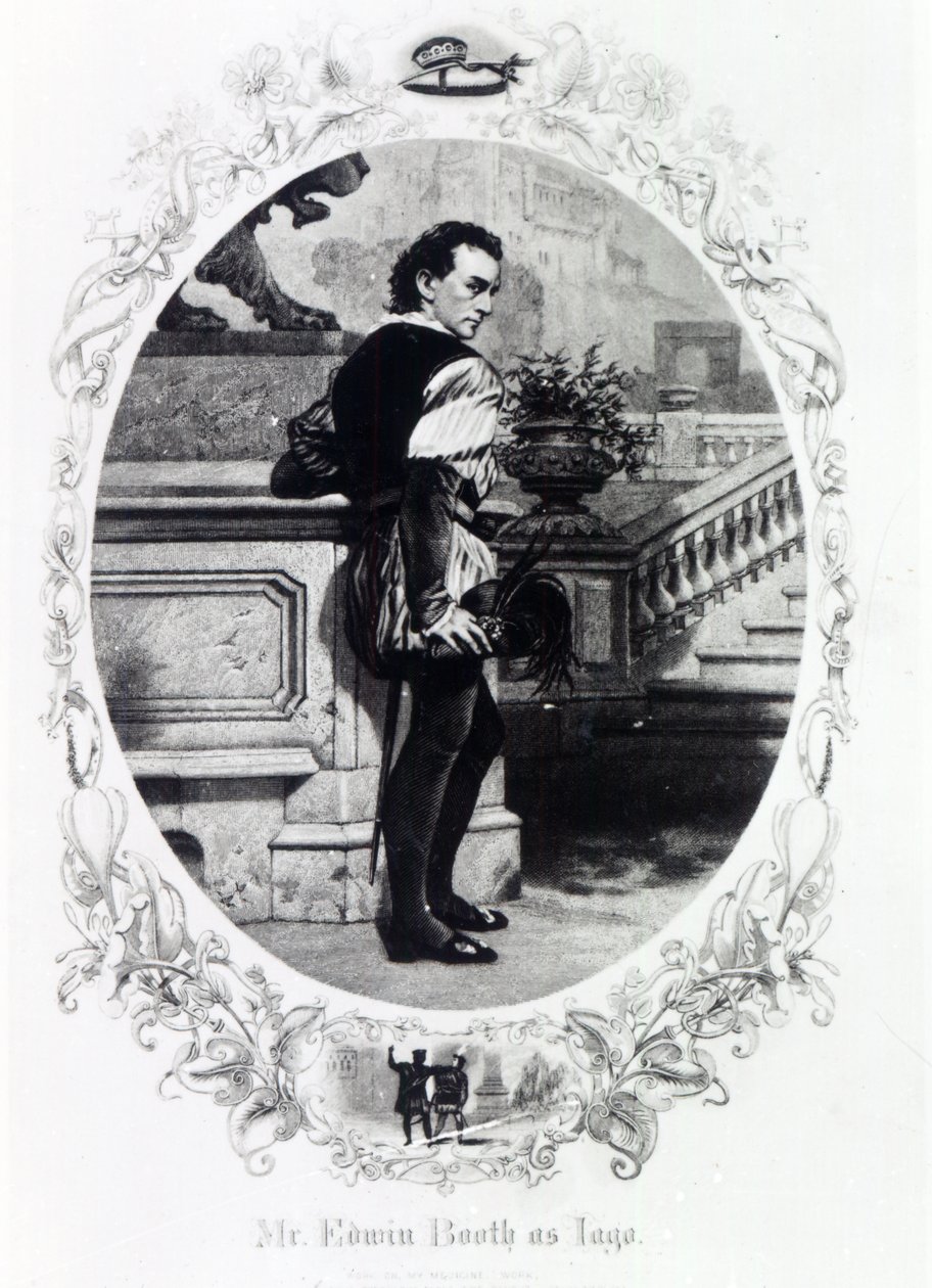 Pan Edwin Booth jako Iago autorstwa English School