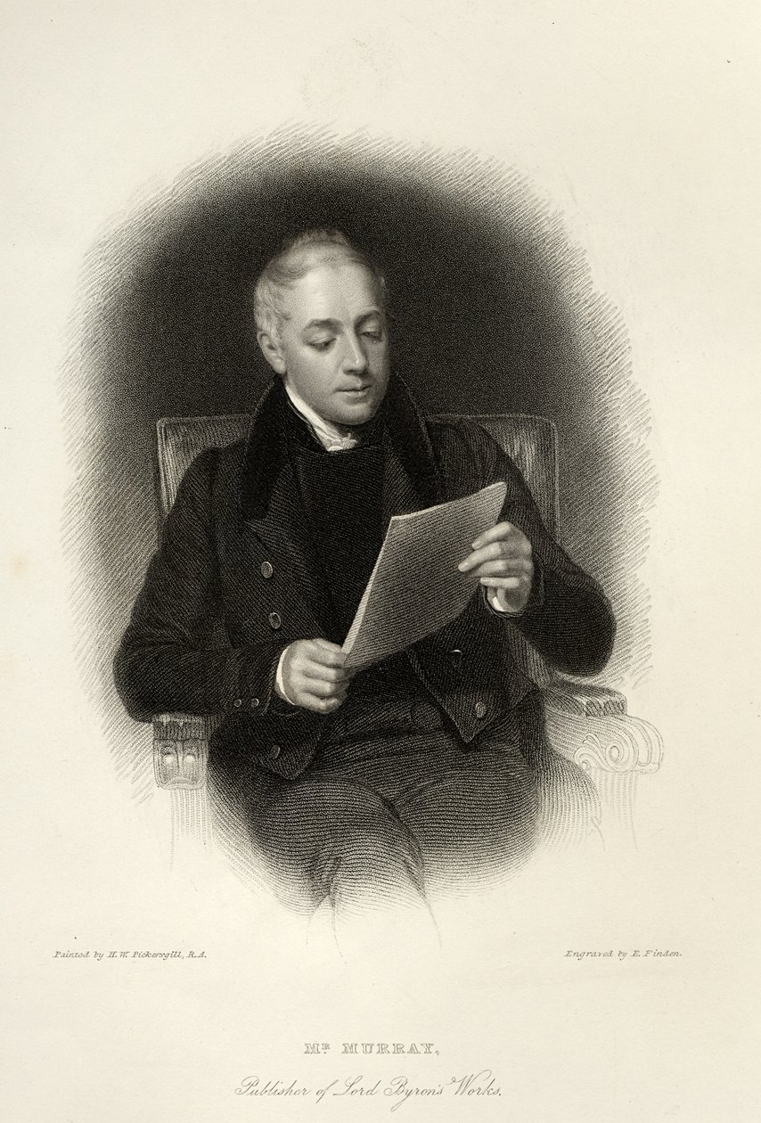 Pan Murray, wydawca dzieł Lorda Byrona, grawerowane przez E. Findena, 1833 autorstwa English School