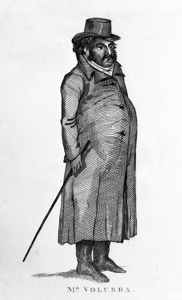 Pan Valobra, ilustracja z książki „Życie i portrety niezwykłych postaci” Jamesa Caulfielda, opublikowana w 1819 r. autorstwa English School