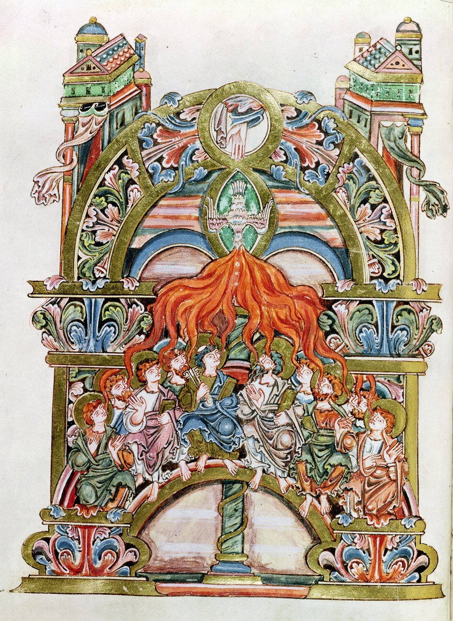 Ms 369 (Y-7) f.29v Pięćdziesiątnica, z pontyfikatu Winchester, X-XI w. autorstwa English School