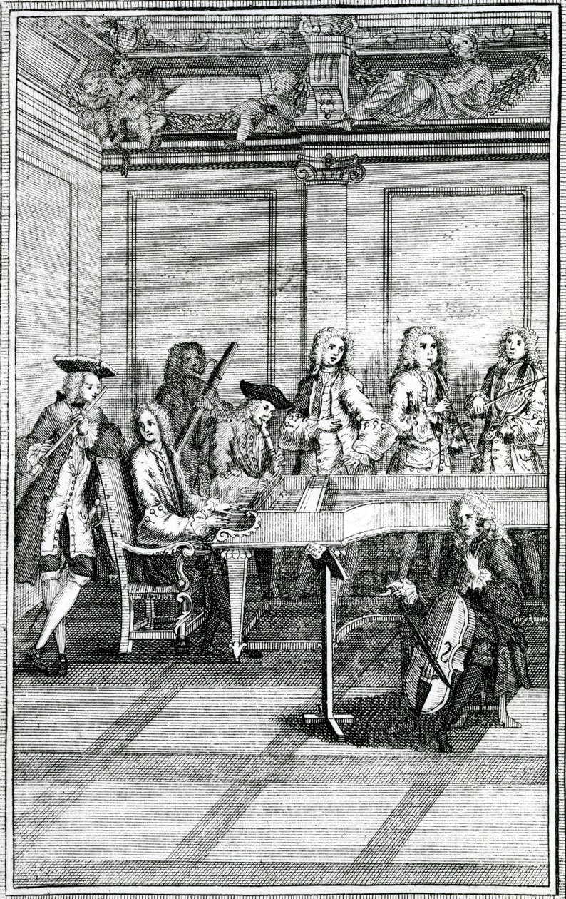 Muzycy, z „Muzyki nowoczesnej”, 1731 autorstwa English School