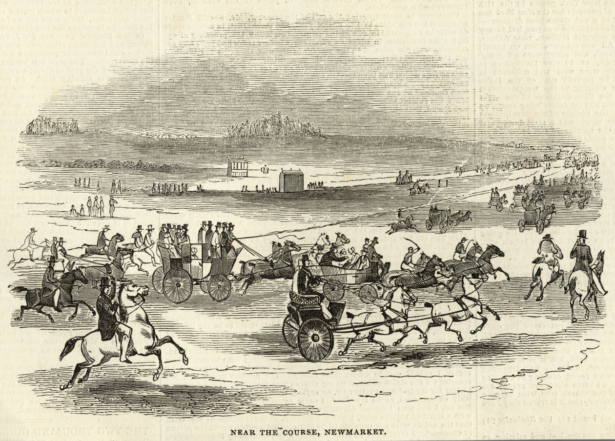 Near the Course, Newmarket, z „The Illustrated London News”, 3 maja 1845 r. autorstwa English School