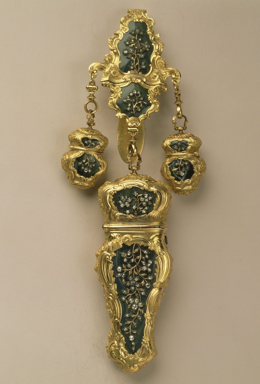 Necessaire na kasztelanie, Thomas Tearle, Londyn, 1752-53 (agat, złoto i diamenty) autorstwa English School