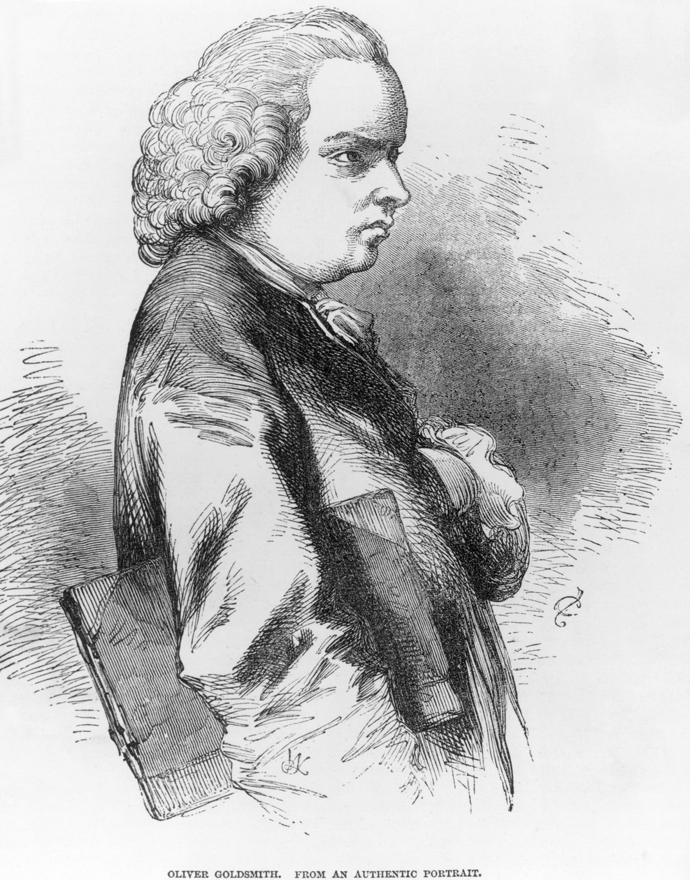 Oliver Goldsmith (1730-74) autorstwa English School