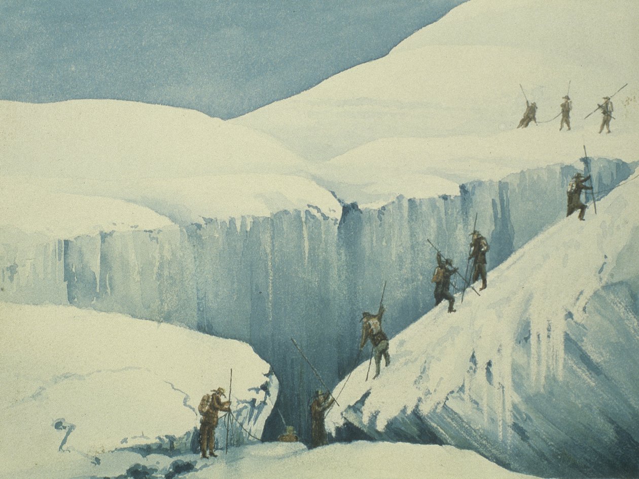 O wspinaczce, z Narracji o wspinaczce na szczyt Mont Blanc autorstwa Charles Fellows (1799-1860), opublikowanej w 1827 r. autorstwa English School