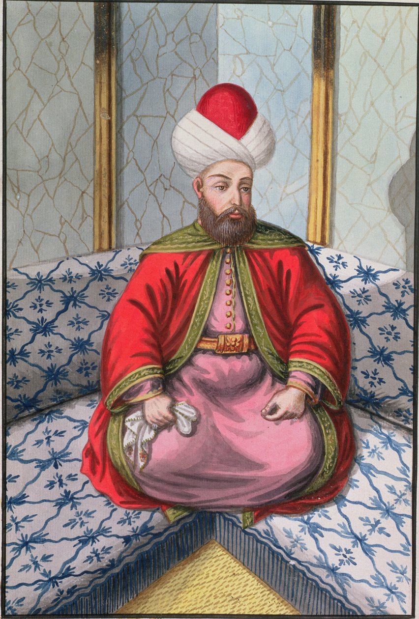Orkhan (1288-1359), sułtan 1326-59, z serii portretów cesarzy tureckich, 1808 (wc) autorstwa English School