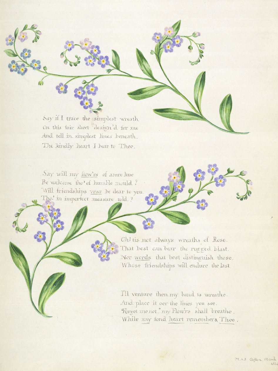 Poezja, z „Albumu wierszy, rysunków grafitowych i akwareli”, ok. 1828 autorstwa English School