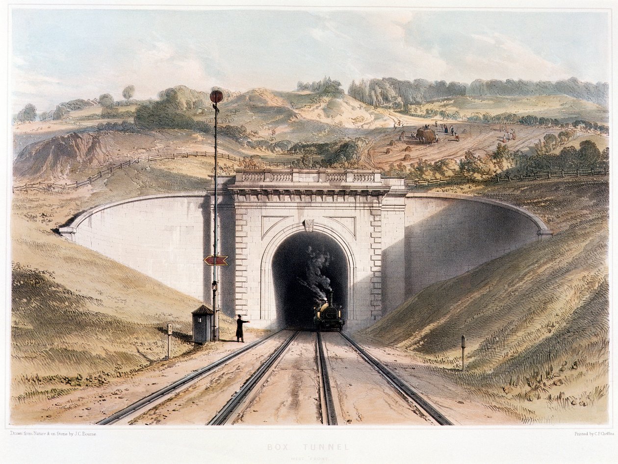 Portal tunelu pudełkowego Brunela w pobliżu Bath autorstwa English School
