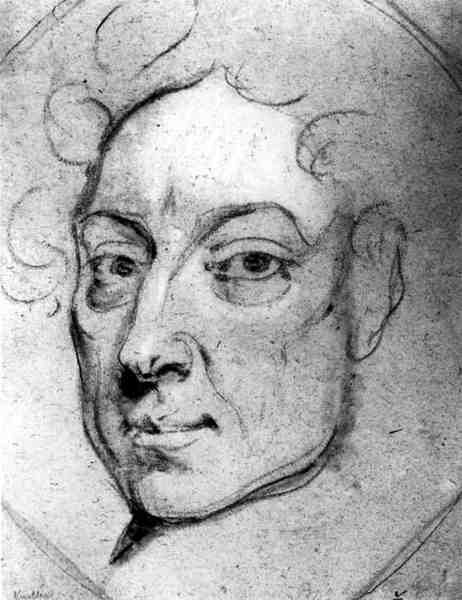Portret papieża Aleksandra (1688-1744) (węgiel na papierze) autorstwa English School