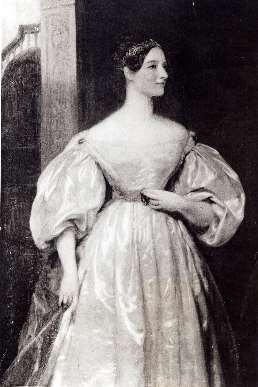 Portret Augusty Ady Byron (1815-52) hrabiny Lovelace autorstwa English School