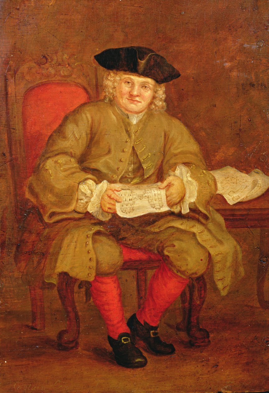 Portret kapitana Corama (olej na papierze) autorstwa English School