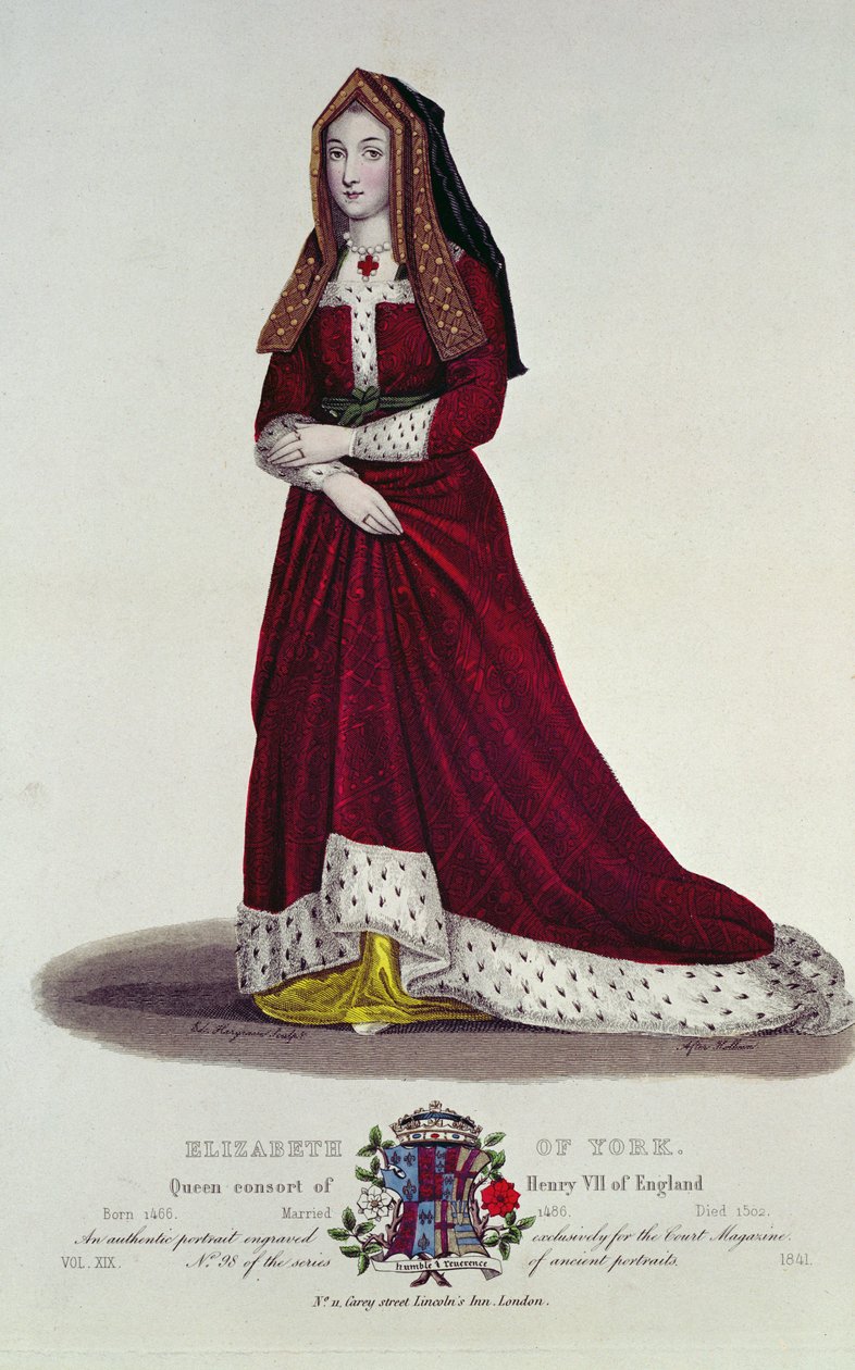Portret Elżbiety York, 1841 (rycina kolorowa) autorstwa English School