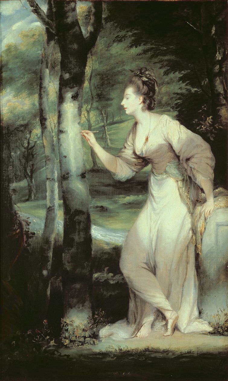 Portret Joanny Lloyd z Maryland według obrazu Sir Joshuy Reynoldsa (1723-92) lub jego pracowni autorstwa English School