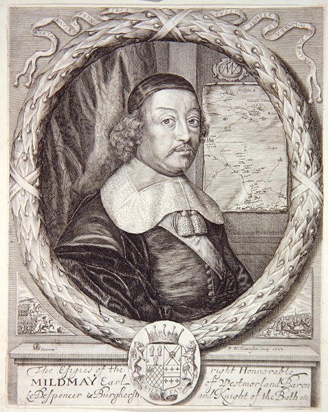 Portret Mildmay Fane, z Atlasu hrabstw Anglii i Walii autorstwa Christophera Saxtona, rytowany przez P. Williamsona, 1662 autorstwa English School