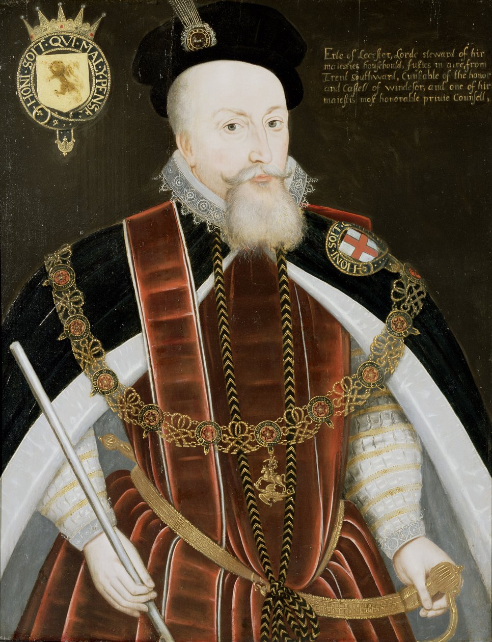 Portret Roberta Dudleya (1532-88) hrabiego Leicester autorstwa English School