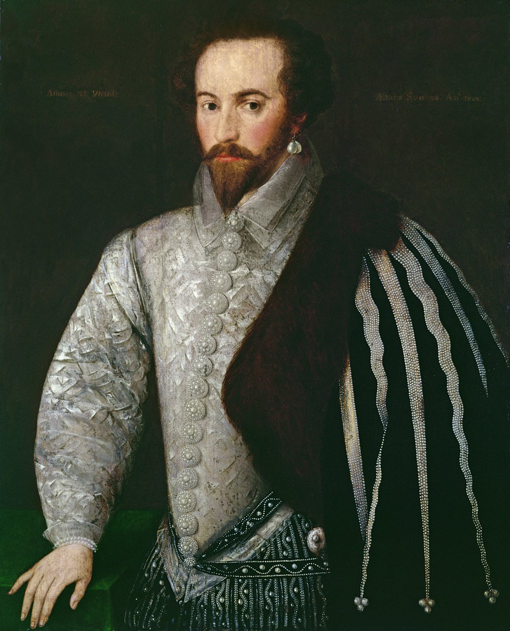 Portret Sir Waltera Raleigha (1554-1618) 1588 autorstwa English School