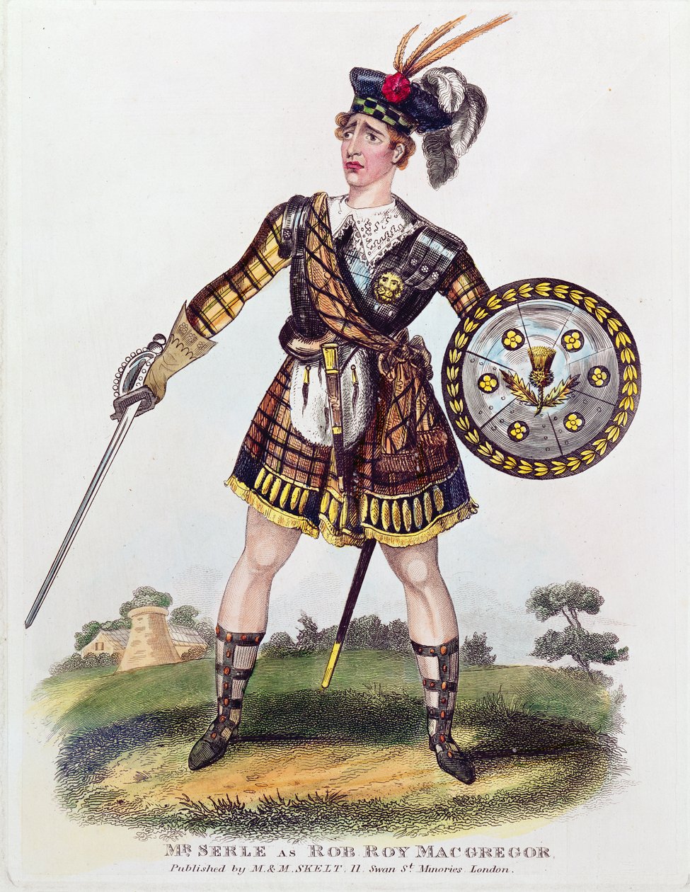 Portret Thomasa Jamesa Serle (ok. 1799-1889) jako Rob Roy Macgregor autorstwa English School