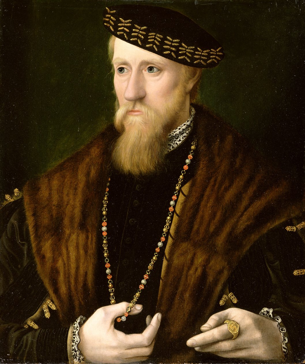 Portret dżentelmena, tradycyjnie uważanego za Edwarda Seymoura, 1. hrabiego Hertford i księcia Somerset (ok. 1506-52) (panel) autorstwa English School