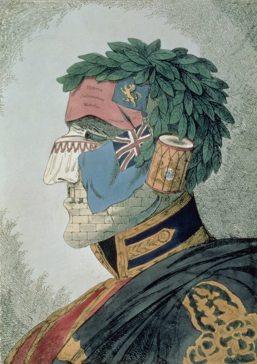 Portret szlachetnego księcia, rysunek Arthura Wellesleya, księcia Wellington (1769-1852) wyd. 1829 autorstwa English School