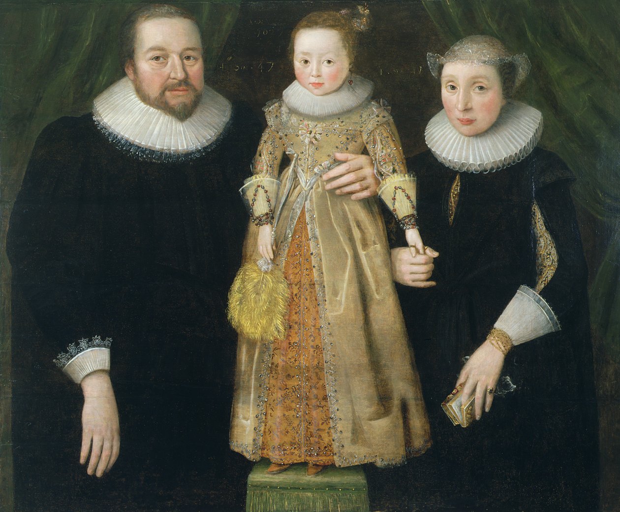 Portret rodziny, 1627 (panel) autorstwa English School