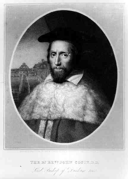 Portret Rt Reverend John Cosin (1594-1672), Lord Biskup Durham 1660, rytowany przez Edwarda Scrivena (1775-1841), 1815 autorstwa English School
