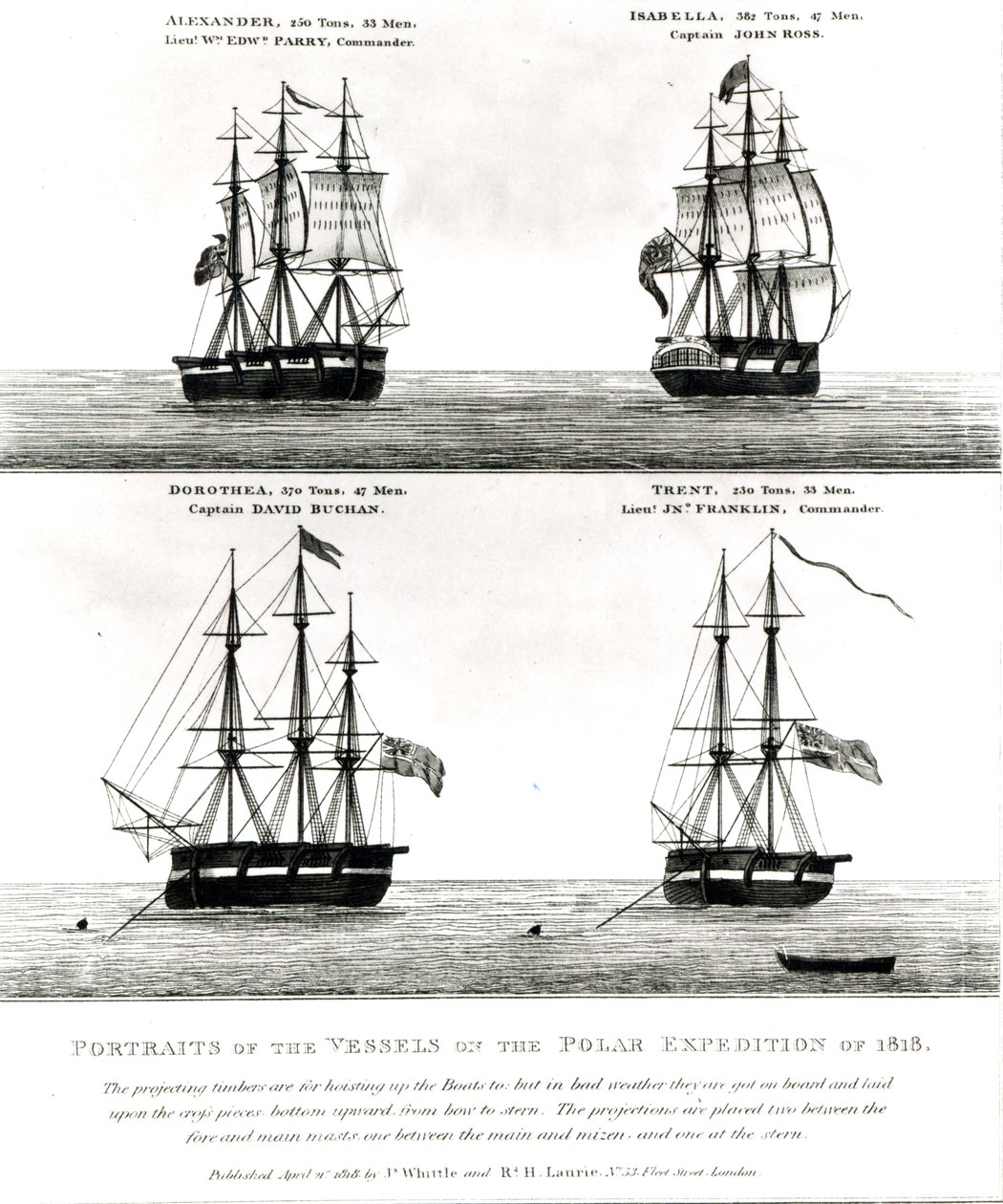 Portrety statków na Wyprawie Polarnej, 1818 r. autorstwa English School