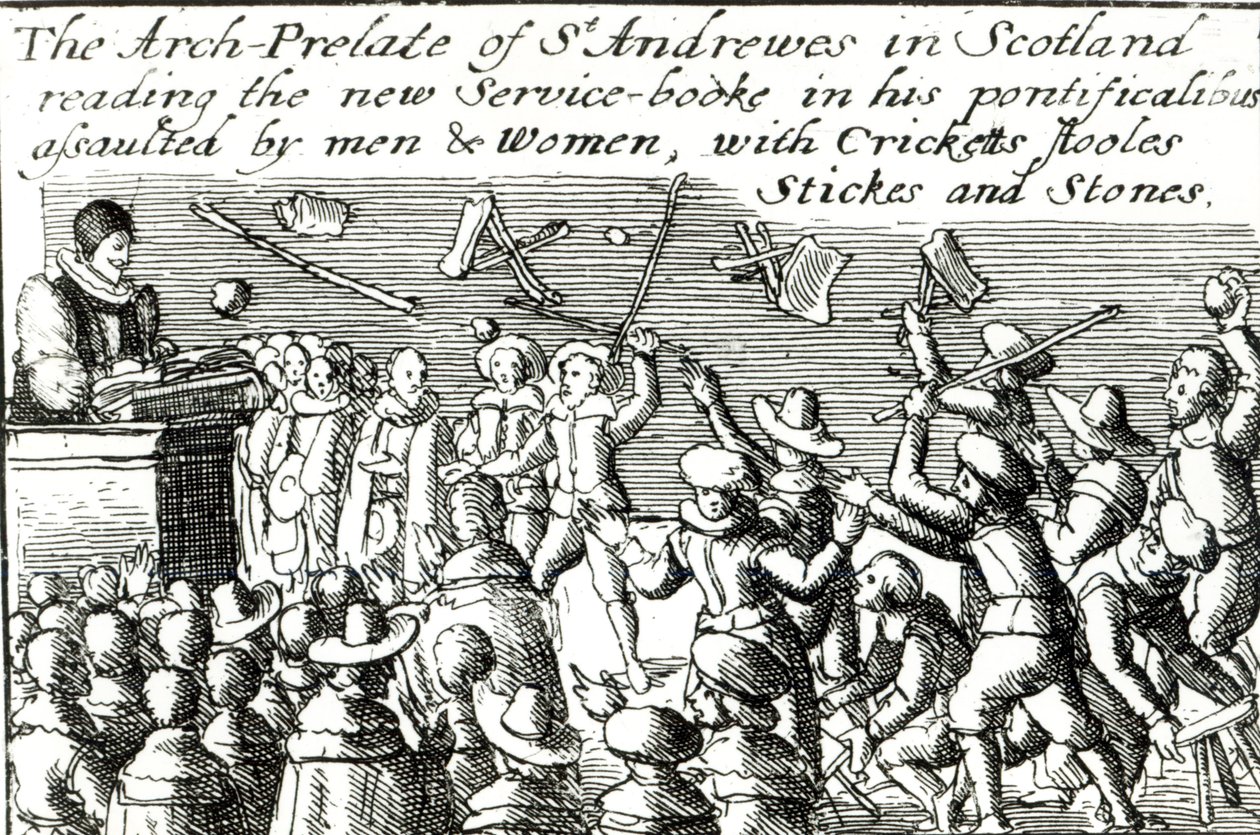 Protestujący w Edynburgu, 1637 autorstwa English School