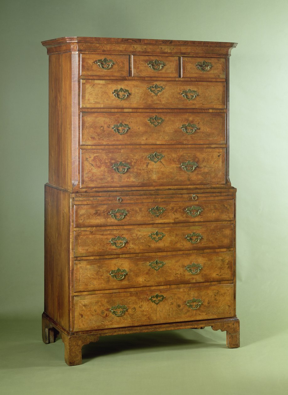 Królowa Anna orzech tallboy, początek XVIII w. (orzech) autorstwa English School