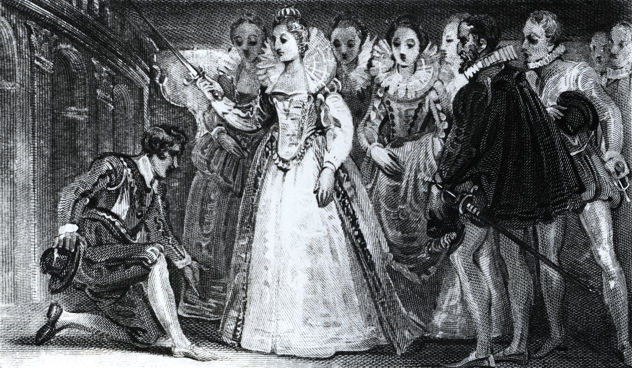 Królowa Elżbieta I (1530-1603) pasowała na rycerza Francisa Drake