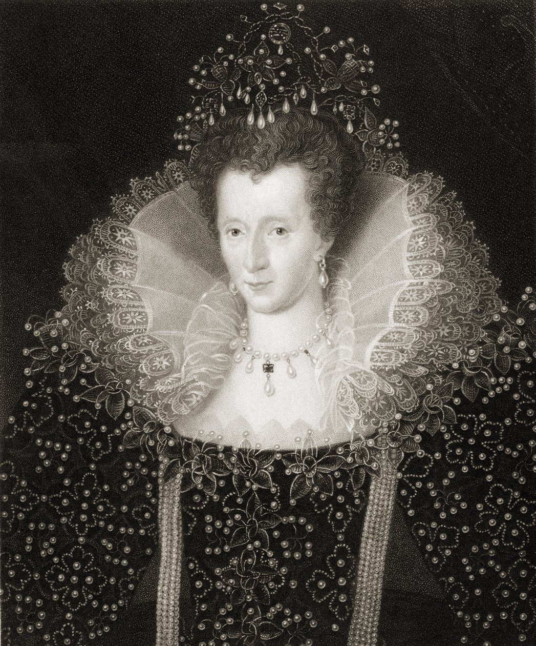 Królowa Elżbieta I (1533-1603) z „Galerii Portretów”, wydanej w 1833 r. autorstwa English School