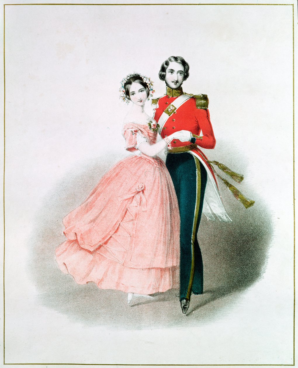 Królowa Wiktoria (1819-1901) i Książę Albert Tańczący (1819-61) autorstwa English School