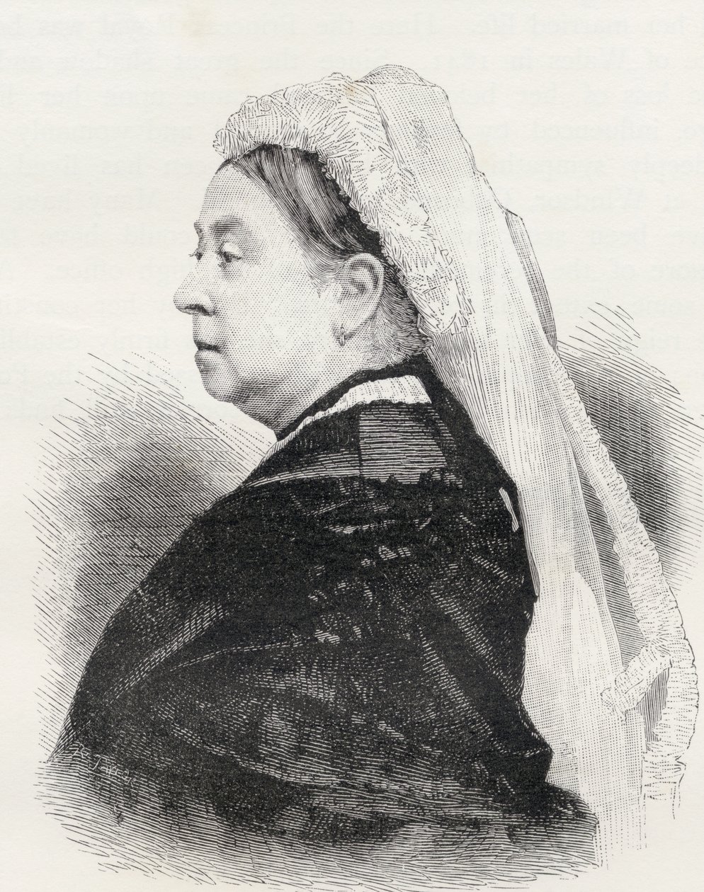Królowa Wiktoria, z „London Pictures: Drawn with Pen and Pencil”, ks. Richarda Lovetta, opublikowana w 1890 r. autorstwa English School