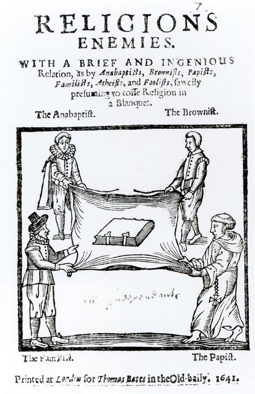 Religie Wrogowie, 1641 autorstwa English School