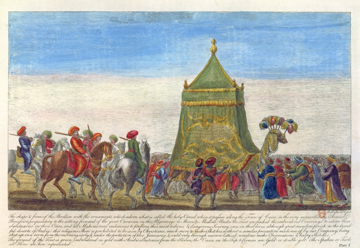 Parada religijna z okazji corocznego wyjazdu do Mekki ze starożytności i poglądów w Grecji i Egipcie napisana przez Richarda Daltona, 1701 autorstwa English School