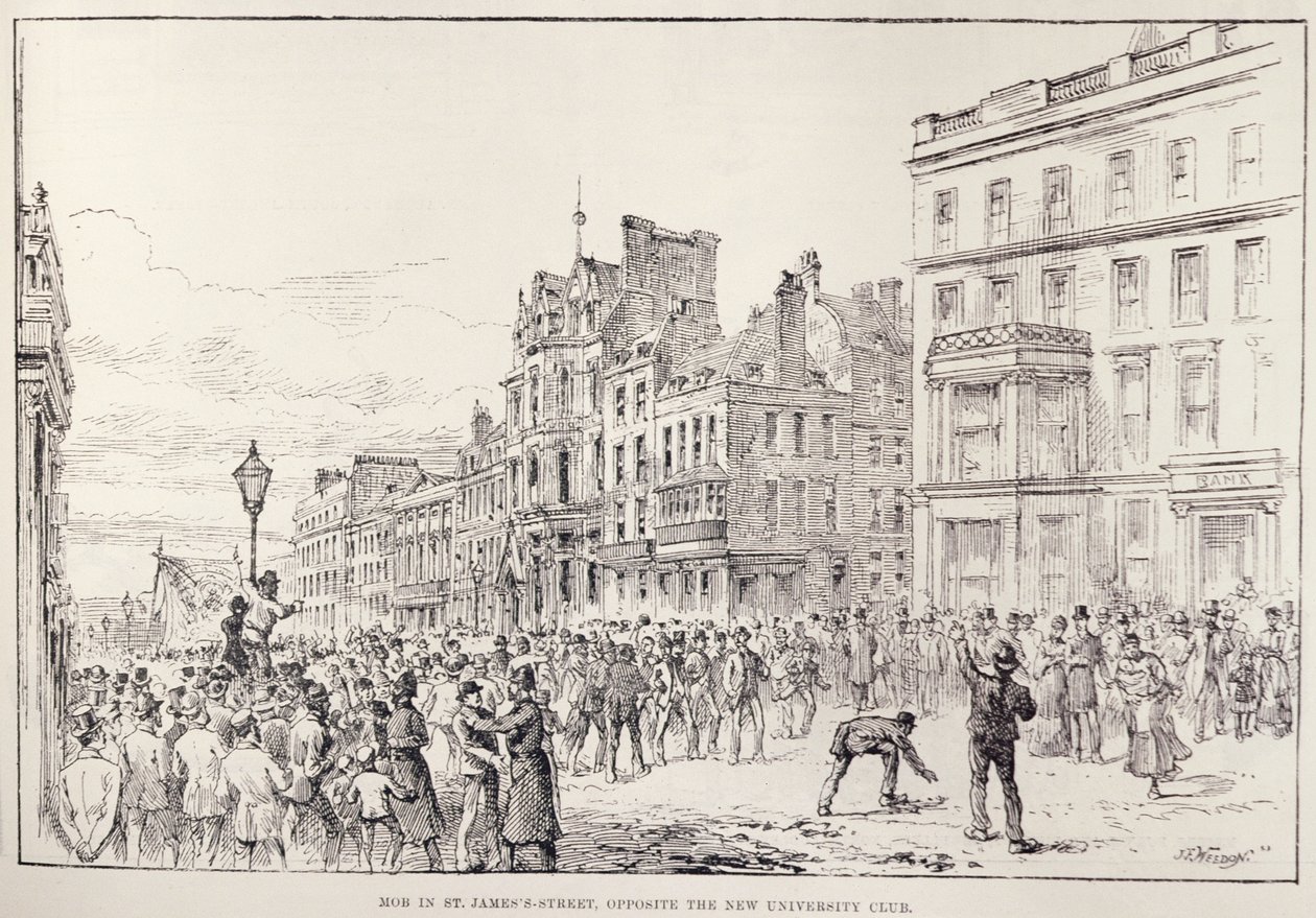 Zamieszki na londyńskim West Endzie: tłum na St. James