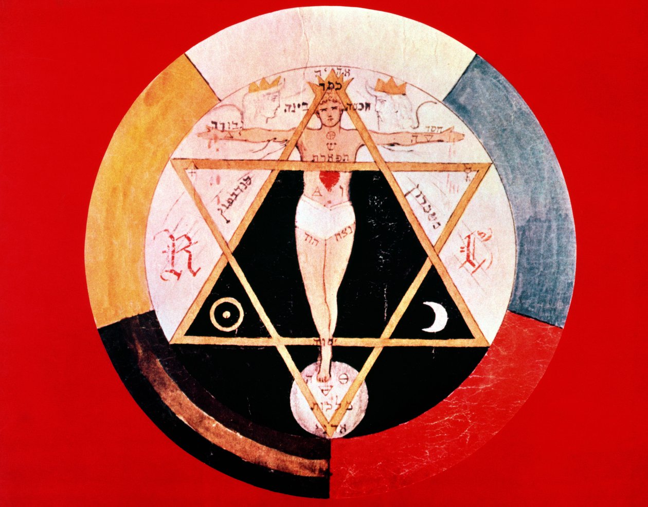 Różokrzyżowy symbol hermetycznego Zakonu Złotego Brzasku autorstwa English School
