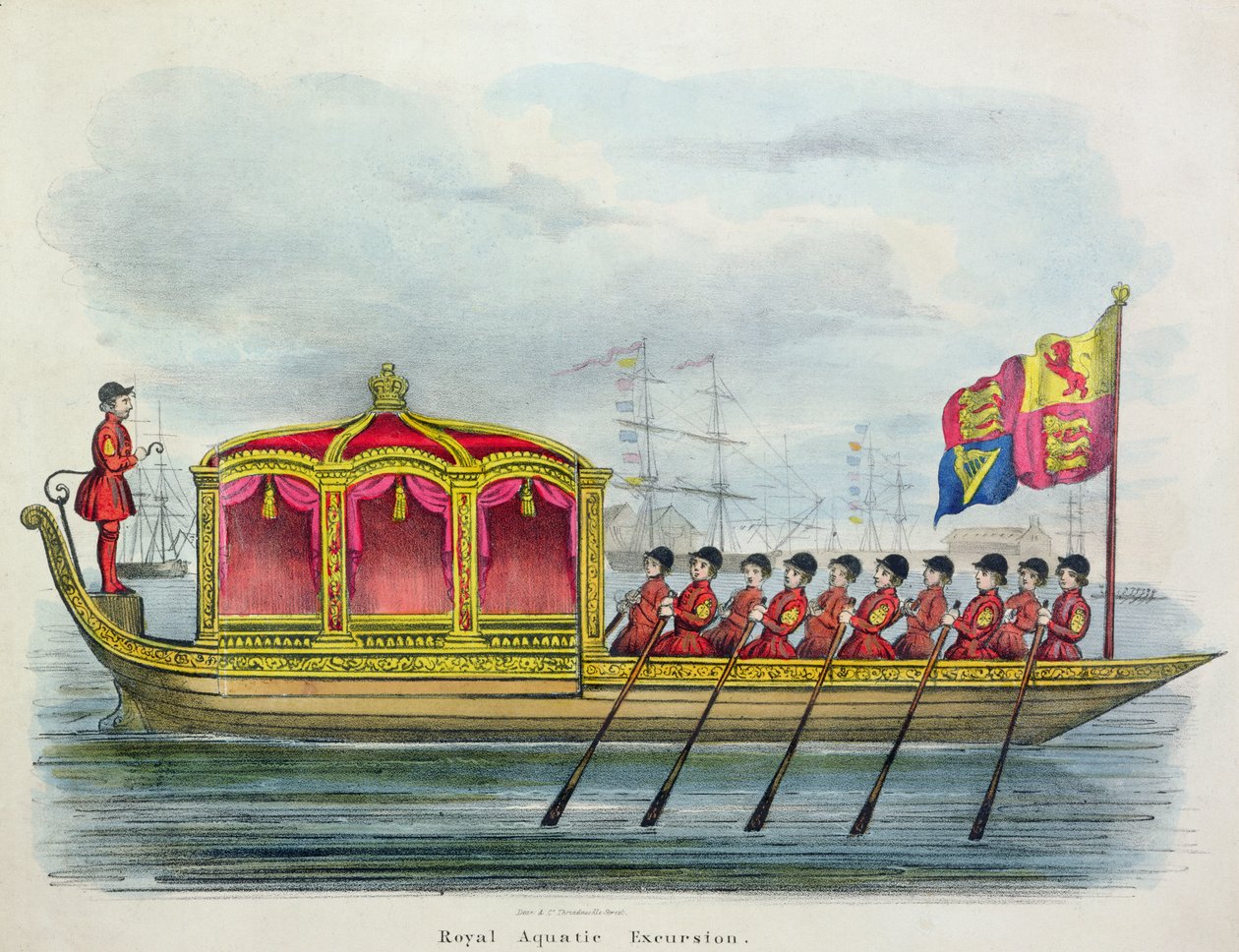 Royal Aquatie Excursion (grawerowanie w kolorze) autorstwa English School