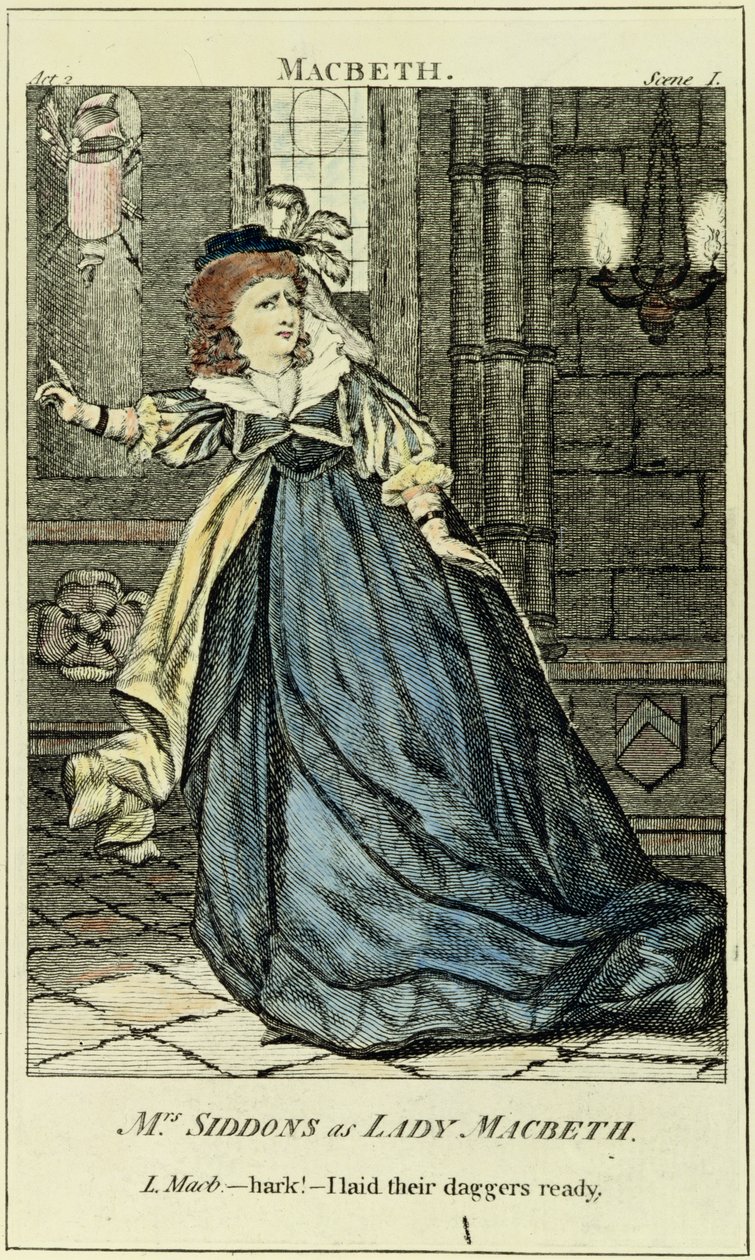 Sarah Siddons (1755-1831) jako Lady Makbet autorstwa English School