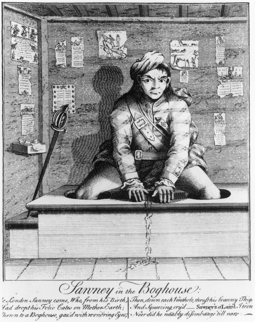 Sawney w Boghouse, 1745 autorstwa English School